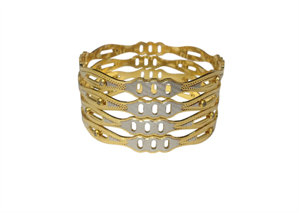 8 mm Two Tone Plated CNC Bangles